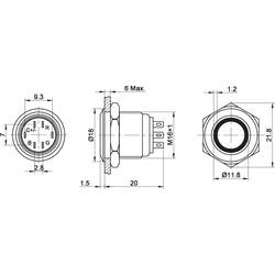 TRU COMPONENTS TC-GQ16F-10E/42RGB/, TC-7494616 tlačítko antivandal, 16 mm, 48 V/DC, 2 A, 1 ks