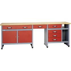 Küpper 12282 pracovní stůl (š x v x h) 2400 x 840 x 600 mm červená, stříbrná
