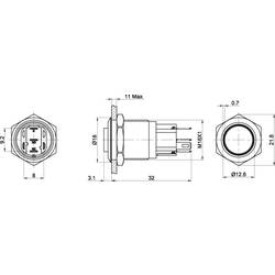 TRU COMPONENTS TC-GQ16-KH-11E/J/G/12V/S, TC-7495036 tlačítko antivandal, 16 mm, 48 V/DC, 2 A, 1 ks