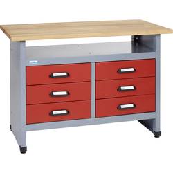 Küpper 12112 pracovní stůl (š x v x h) 1200 x 840 x 600 mm červená, stříbrná