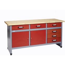 Küpper 12172 pracovní stůl (š x v x h) 1700 x 840 x 600 mm červená, stříbrná