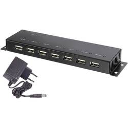 Renkforce RF-4791678 USB Hub 7 portů USB-A USB 2.0 480 MBit/s kovový ukazatel, pro montáž na zeď černá RF-4791678