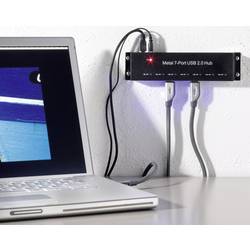 Renkforce RF-4791678 7 portů USB Hub kovový ukazatel, pro montáž na zeď černá