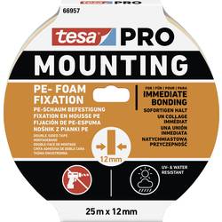 tesa Mounting PRO PE-Fixation 66957-00000-00 montážní páska bílá (d x š) 25 m x 12 mm 1 ks