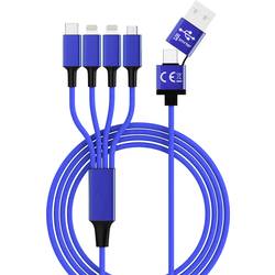 Smrter Nabíjecí kabel USB USB-A zástrčka, USB-C ® zástrčka, Apple Lightning konektor, Apple Lightning konektor, USB Micro-B zástrčka 1.20 m námořnická modrá