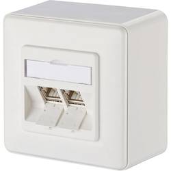 Metz Connect síťová zásuvka na omítku CAT 6A 2 porty čistě bílá