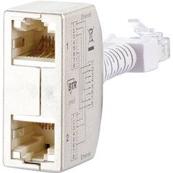 Metz Connect RJ45 síťový Y adaptér CAT 5 [2x RJ45 zásuvka - 1x RJ45 zástrčka] stříbrná