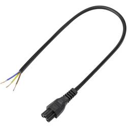 TRU COMPONENTS síťový připojovací kabel IEC C5 spojka - kabel s otevřenými konci Počet kontaktů: 2 + PE černá 0.50 m 1 ks