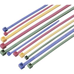 TRU COMPONENTS 1570835, sada stahovacích pásek, 2.50 mm, 100 mm, 200 mm, 300 mm, zelená, červená, modrá, žlutá, 100 ks