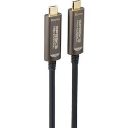 SpeaKa Professional USB-C® kabel USB-C ® zástrčka, USB-C ® zástrčka 10.00 m černá SP-9505620 krytí TPE Kabel pro displeje USB-C®