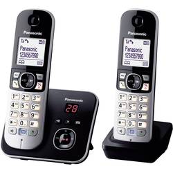 Panasonic KX-TG6822 Duo DECT, GAP bezdrátový analogový telefon záznamník, handsfree černá, stříbrná, bez CZ/SK menu