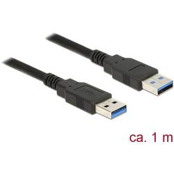 Delock USB kabel USB 3.2 Gen1 (USB 3.0 / USB 3.1 Gen1) USB-A zástrčka, USB-A zástrčka 1.00 m černá pozlacené kontakty 85060