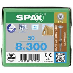SPAX 0257000803005 šroub do dřeva 8 mm 300 mm T-STAR plus nerezová ocel A2 50 ks