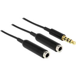 Delock 65575 jack audio Y kabel [1x jack zástrčka 3,5 mm - 2x jack zásuvka 3,5 mm] 25.00 cm černá