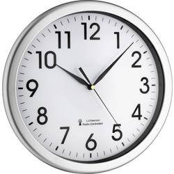 TFA Dostmann 60.3519.02 DCF nástěnné hodiny 30.8 cm x 4.3 cm, stříbrná