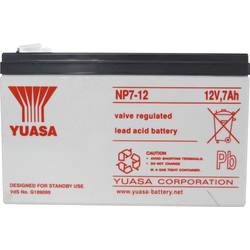 Yuasa NP7-12 NP7-12 olověný akumulátor 12 V 7 Ah olověný se skelným rounem (š x v x h) 151 x 98 x 65 mm plochý konektor 4,8 mm bezúdržbové, VDS certifikace