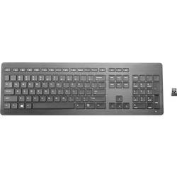 HP Wireless Premium Keyboard bezdrátový, USB klávesnice německá, QWERTZ černá