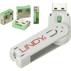 bezpečnostní USB záslepka zelená LINDY USB-Lock + Key