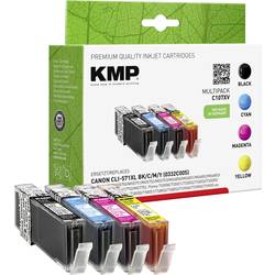KMP Ink náhradní Canon CLI-571BK XL, CLI-571C XL, CLI-571M XL, CLI-571Y BL kompatibilní kombinované balení foto černá, azurová, purppurová, žlutá C107XV