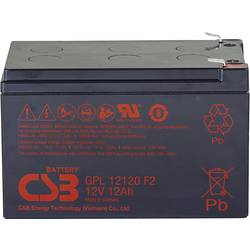 CSB Battery GPL 12120 GPL12120F2 olověný akumulátor 12 V 12 Ah olověný se skelným rounem (š x v x h) 151 x 100 x 98 mm plochý konektor 6,35 mm bezúdržbové,