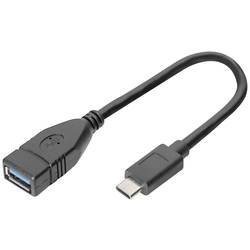 Digitus USB kabel USB-C ® zástrčka, USB-A zásuvka 0.15 m černá DB-300315-001-S