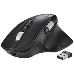 Renkforce RF-OBTM-500 ergonomická myš bezdrátový optická černá 8 tlačítko 3200 dpi ergonomická, funkce Multipair