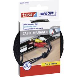 TESA On & Off 55239-00-00 kabelový manažer na suchý zip ke spojování háčková a flaušová část (d x š) 5000 mm x 10 mm černá 1 ks