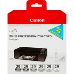 Canon Ink PGI-29 originál kombinované balení šedá, světlá zelená, černá, matná černá, foto černá, Chroma Optimizer 4868B018