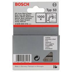 Sponky do sponkovačky z tenkého drátu, typ 53 - 11,4 x 0,74 x 10 mm 1000 ks Bosch Accessories 2609200216 Rozměry (d x š) 10 mm x 11.4 mm