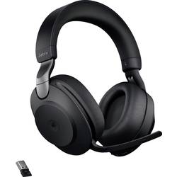 Jabra Evolve2 85 MS telefon Sluchátka Over Ear Bluetooth®, kabelová stereo černá Redukce šumu mikrofonu regulace hlasitosti, Indikátor nabití, Vypnutí zvuku