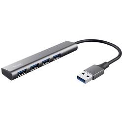 Trust Halyx-4-port 1 + 4 porty USB 3.1 Gen 1 hub tmavě šedá
