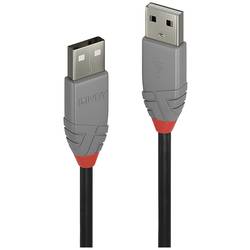 LINDY USB kabel USB 2.0 USB-A zástrčka, USB-A zástrčka 1.00 m černá, šedá 36692