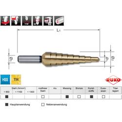 RUKO A101126TRO HSS sada stupňovitého vrtáku, 1 ks