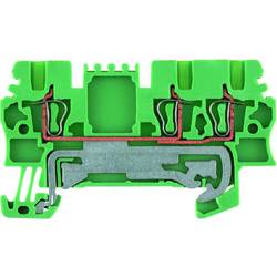 Z terminal earth terminal, PE terminal, Rated cross-section: Tension clamp connection, Wemid, green / yellow, Direct mounting ZPE 1.5/3AN 1775560000 Weidmüller