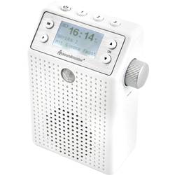 soundmaster DAB60WE rádio do zásuvky DAB+, FM Bluetooth, USB hlasitý odposlech, včetně mikrofonu, voděodolné, funkce alarmu, s akumulátorem bílá
