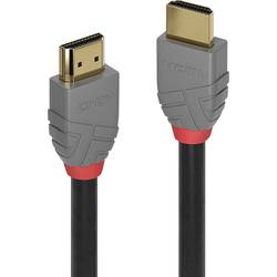 LINDY HDMI kabel Zástrčka HDMI-A, Zástrčka HDMI-A 7.50 m antracitová, černá, červená 36966 pozlacené kontakty HDMI kabel