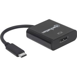 Manhattan 152020 DisplayPort / USB adaptér [1x USB 3.1 zástrčka C - 1x zásuvka DisplayPort] černá barevně rozlišený, flexibilní provedení, fóliové stínění, UL