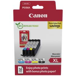 Canon Ink CLI-571XL BK/C/M/Y PHOTO VALUE originál kombinované balení černá, azurová, purppurová, žlutá 0332C006