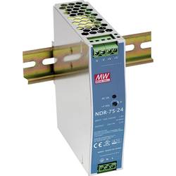 MW Mean Well NDR-75-24 síťový zdroj na DIN lištu, 24 V/DC, 3.2 A, 75 W, výstupy 1 x