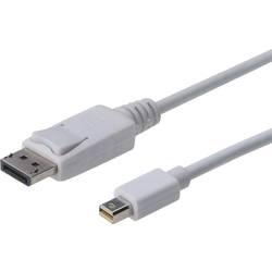 Digitus Mini-DisplayPort / DisplayPort kabelový adaptér Mini DisplayPort konektory, Konektor DisplayPort 1.00 m bílá AK-340102-010-W Kabel DisplayPort