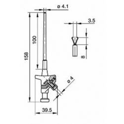 SKS Hirschmann KLEPS 30 sw malá krokosvorka, konektor 4 mm, Ohne Messkategorie, černá