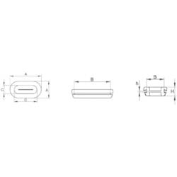 PB Fastener 1097-01 N/A podélný otvor 21 mm, max. tloušťka desky 2.5 mm, PVC, černá, 1 ks