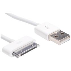 Akyga USB kabel USB-A zástrčka, Apple 30pol. zástrčka 1.00 m bílá AK-USB-08