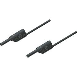 SKS Hirschmann MVL S 25/1 Au bezpečnostní měřicí kabely [lamelová zástrčka 2 mm - lamelová zástrčka 2 mm] 25.00 cm, černá, 1 ks