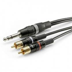 Sommer Cable HBP-6SC2-0150 jack / cinch audio kabel [2x cinch zástrčka - 1x jack zástrčka 6,3 mm (stereo)] 1.50 m černá