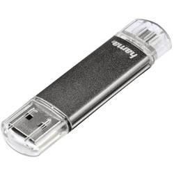 Hama FlashPen Laeta Twin USB paměť pro smartphony/tablety šedá 16 GB USB 2.0, microUSB 2.0