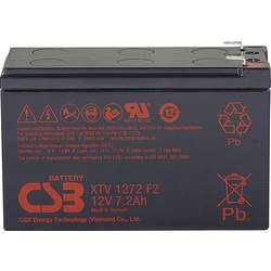 CSB Battery XTV1272 XTV1272 olověný akumulátor 12 V 7.2 Ah olověný se skelným rounem (š x v x h) 151 x 99 x 65 mm plochý konektor 6,35 mm bezúdržbové, nepatrné
