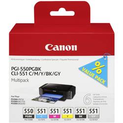 Canon Ink PGI-550PGBK/CLI-551 Multipack originál kombinované balení foto černá, azurová, purppurová, žlutá, černá, šedá 6496B005