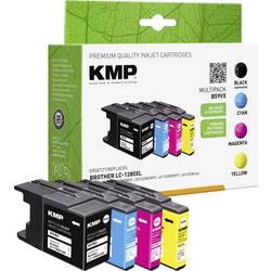 KMP Ink náhradní Brother LC-1280XLBL, LC-1280XLC, LC-1280XLM, LC-1280XLY kompatibilní kombinované balení černá, azurová, purppurová, žlutá B59VX 1524,4005