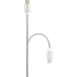 Renkforce USB kabel USB 2.0 USB-A zástrčka, USB-C ® zástrčka 0.50 m stříbrná kabelový plášť z nerezové oceli RF-4888674